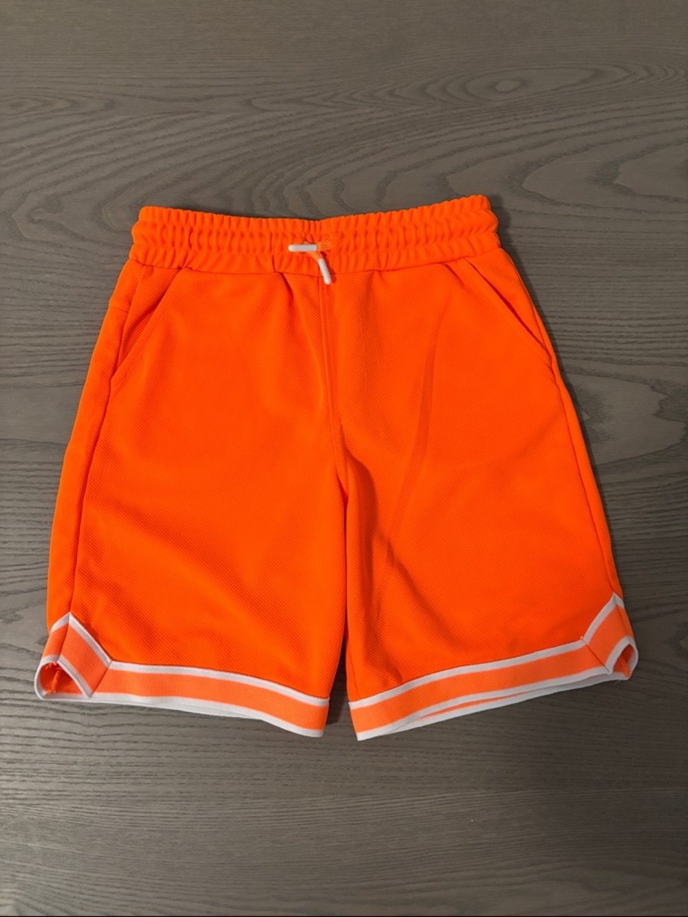 Zara Men's Athletic Mesh Shorts - Orange with White Trim
